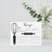 Moderne Black Whisk Recipe Card Postkarte (Stehend Vorderseite)