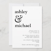 MODERNE BLACK & WHITE AquarellAmpere und Hochzeit Einladung (Vorderseite)