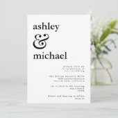 MODERNE BLACK & WHITE AquarellAmpere und Hochzeit Einladung (Stehend Vorderseite)