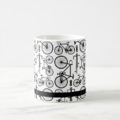 Moderne Black & White Bicycle Muster Kaffeemaschin Kaffeetasse (Mittel)