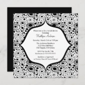 Moderne Black & White Bridal Dusche Einladung (Vorne/Hinten)
