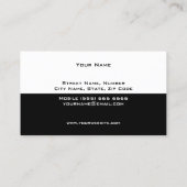 Moderne Black & White DJ Business Card Visitenkarte (Rückseite)