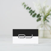 Moderne Black & White DJ Business Card Visitenkarte (Stehend Vorderseite)