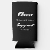 Moderne Black & White Engagement Party jubelt Selters Dosenkühler (Rückseite)