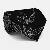 Moderne Black & White Peony Leaf Hochzeit Krawatte (Gerollt)