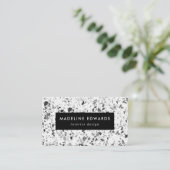 Moderne Black & White Terrazzo Business Card Visitenkarte (Stehend Vorderseite)
