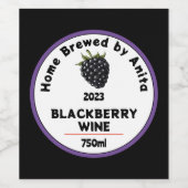 Moderne BlackBerry Wine Flasche Weinetikett (Einzelnes Label)