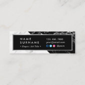 Moderne BlackWhite silberne Mini Visitenkarte (Rückseite)