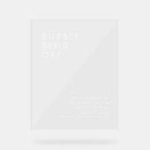 Moderne Blase abschicken Hochzeitsempfang Acrylschild (Vorderseite)