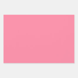Moderne Blase rosa Schlicht Solid Color Geschenkpapier Set