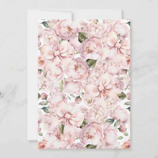 Moderne Bläserbow Girl Babydusche Einladung (Rückseite)