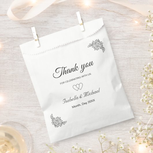 Moderne Bläserei in Schwarz-Weiß-Hochzeit Geschenktütchen (Ausgeschnitten)