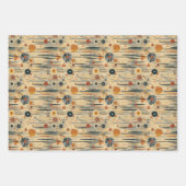 Moderne bläserne blaue Circle Line aus dem Mittela Geschenkpapier Set (Vorderseite)