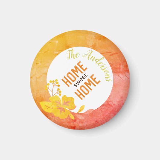 Moderne bläserne Zuhause Sweet Colorful Orange Yel Magnet (Vorne)