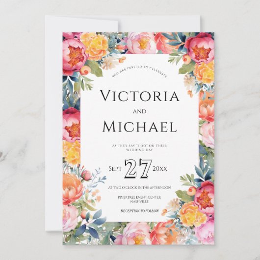 Moderne Bläserpferde Rosa Hochzeitsvorlage Einladung (Vorderseite)