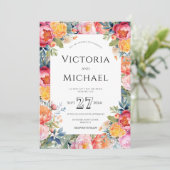 Moderne Bläserpferde Rosa Hochzeitsvorlage Einladung (Stehend Vorderseite)