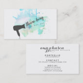 Moderne blass trockene Bar-Friseurgrunge Visitenkarte (Vorne/Hinten)