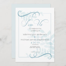 Moderne blasse Foliage Chic Akzente Aquamarin Blue