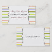 Moderne, blassfarbene Retrostreifen Visitenkarte (Vorne/Hinten)