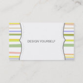 Moderne, blassfarbene Retrostreifen Visitenkarte (Rückseite)