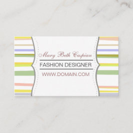 Moderne, blassfarbene Retrostreifen Visitenkarte
