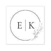 Moderne Blatt-Hochzeitsmonogramm Permastempel (Design)
