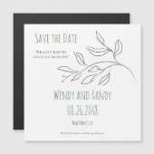 Moderne Blatt Magnetisches 'Save the Date' Magnetkarte (Vorne/Hinten)