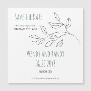 Moderne Blatt Magnetisches 'Save the Date' Magnetkarte