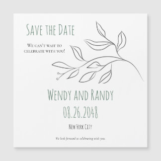 Moderne Blatt Magnetisches 'Save the Date' Magnetkarte