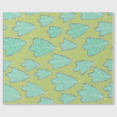 Moderne Blätter Aqua und Green Oak Geschenkpapier (Flach)