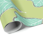 Moderne Blätter Aqua und Green Oak Geschenkpapier (Rolleneckpunkt)