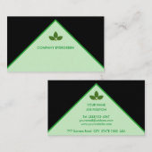 Moderne Blätter auf Grün und Schwarz Visitenkarte (Vorne/Hinten)