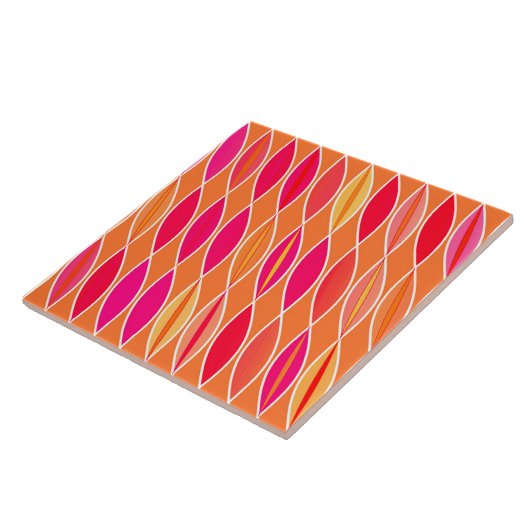 Moderne Blätter aus dem Mittelalter, Fuchsia Pink Fliese (Seite)