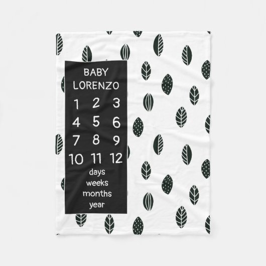 Moderne Blätter Baby Milestone Blanket Fleecedecke (Vorderseite)