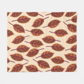 Moderne BLÄTTER BEIGE Fleecedecke (Vorderseite (Horizontal))