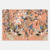 Moderne Blätter Berries Wasserfarben Blumen Orange (Vorderseite)