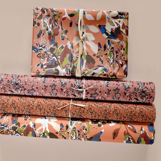 Moderne Blätter Berries Wasserfarben Blumen Orange