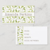 Moderne Blätter - Border Business Card Visitenkarte (Vorne/Hinten)