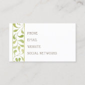 Moderne Blätter - Border Business Card Visitenkarte (Rückseite)