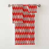 Moderne Blätter des Mittelalters, dunkelrot & grau Badhandtuch Set (Insitu)