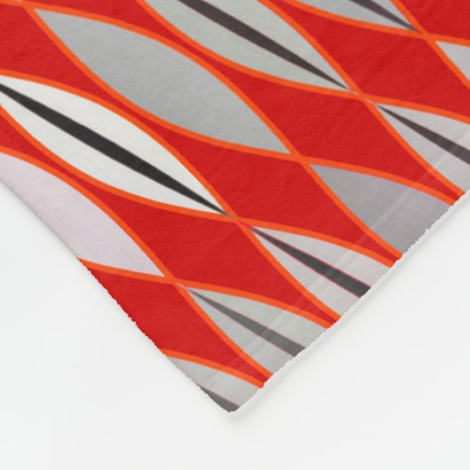 Moderne Blätter des Mittelalters, dunkelrot & grau Fleecedecke (Ecke)