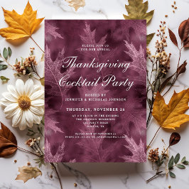 Moderne Blätter Erntedank Cocktail Party Einladung