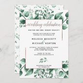 Moderne Blätter für Kupfer- und Wasserfarben Einladung (Vorne/Hinten)