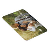 Moderne Blätter für Pinselschrift Save the Date Fo Magnet (Rechte Seite)