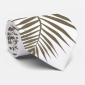 Moderne Blätter in Beige und Weiß Krawatte (Gerollt)