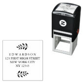 Moderne Blätter in der Rücksendeadresse Briefmarke Permastempel (Beispiel)