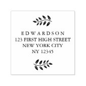 Moderne Blätter in der Rücksendeadresse Briefmarke Permastempel (Design)