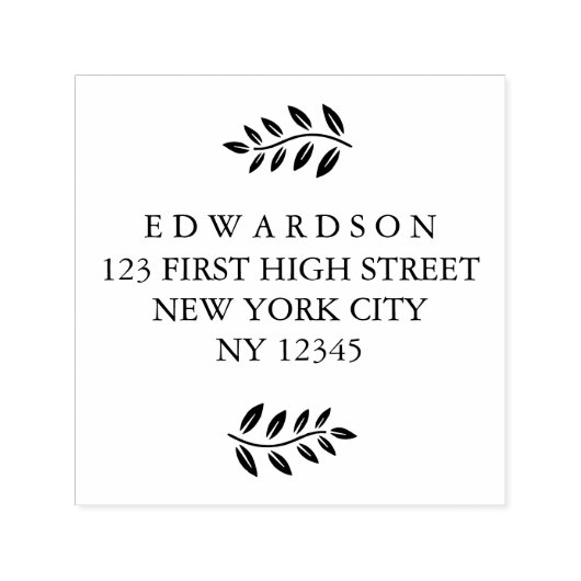 Moderne Blätter in der Rücksendeadresse Briefmarke Permastempel (Design)