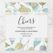 Moderne Blätter in Foliage Weinetikett (Einzelnes Label)