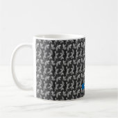 Moderne Blätter in Schwarz Kaffeetasse (Links)